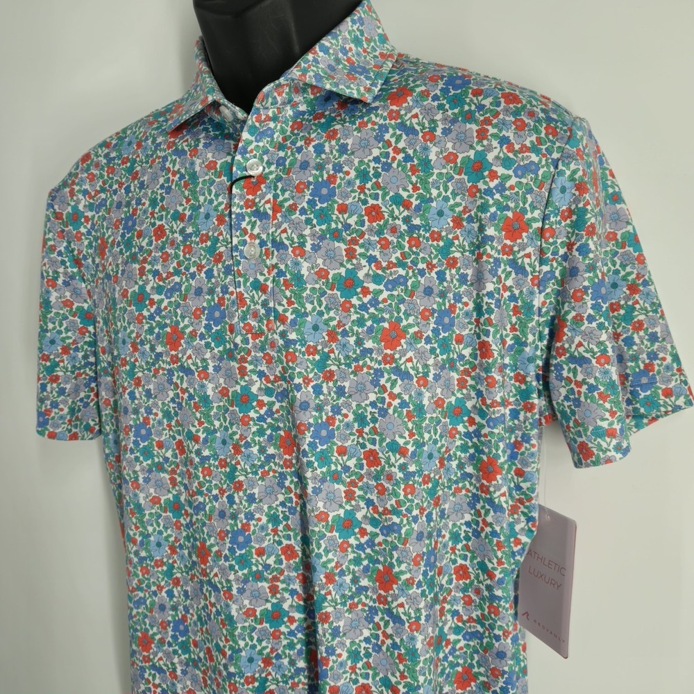 REDVANLY Louis Golf Polo Shirt Mens Size Small Floral Performance Luxury New